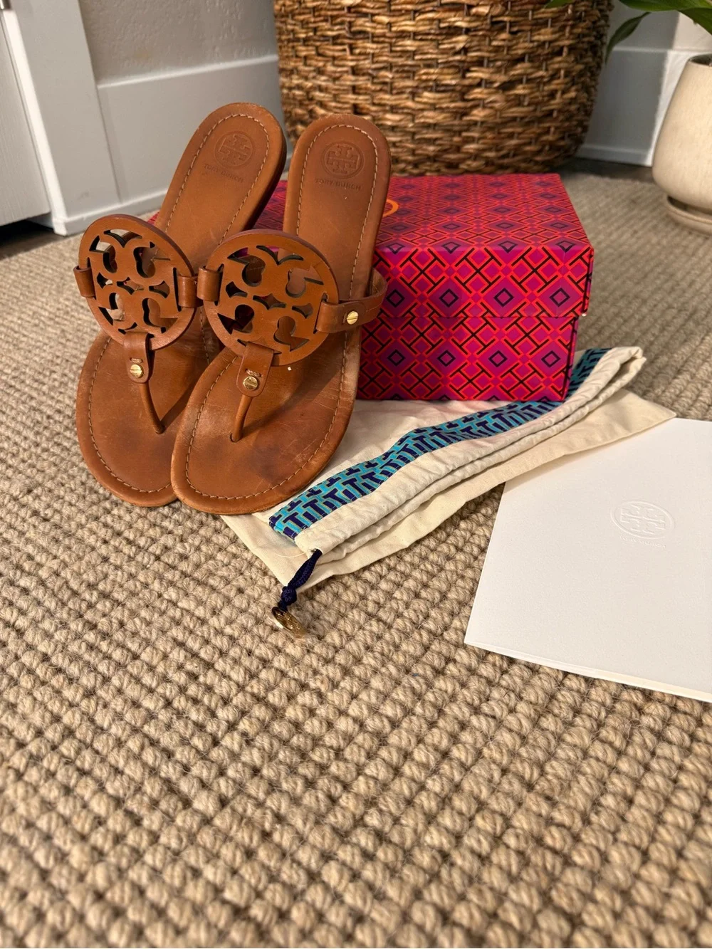 Tory Burch Miller Leather Thong Sandals